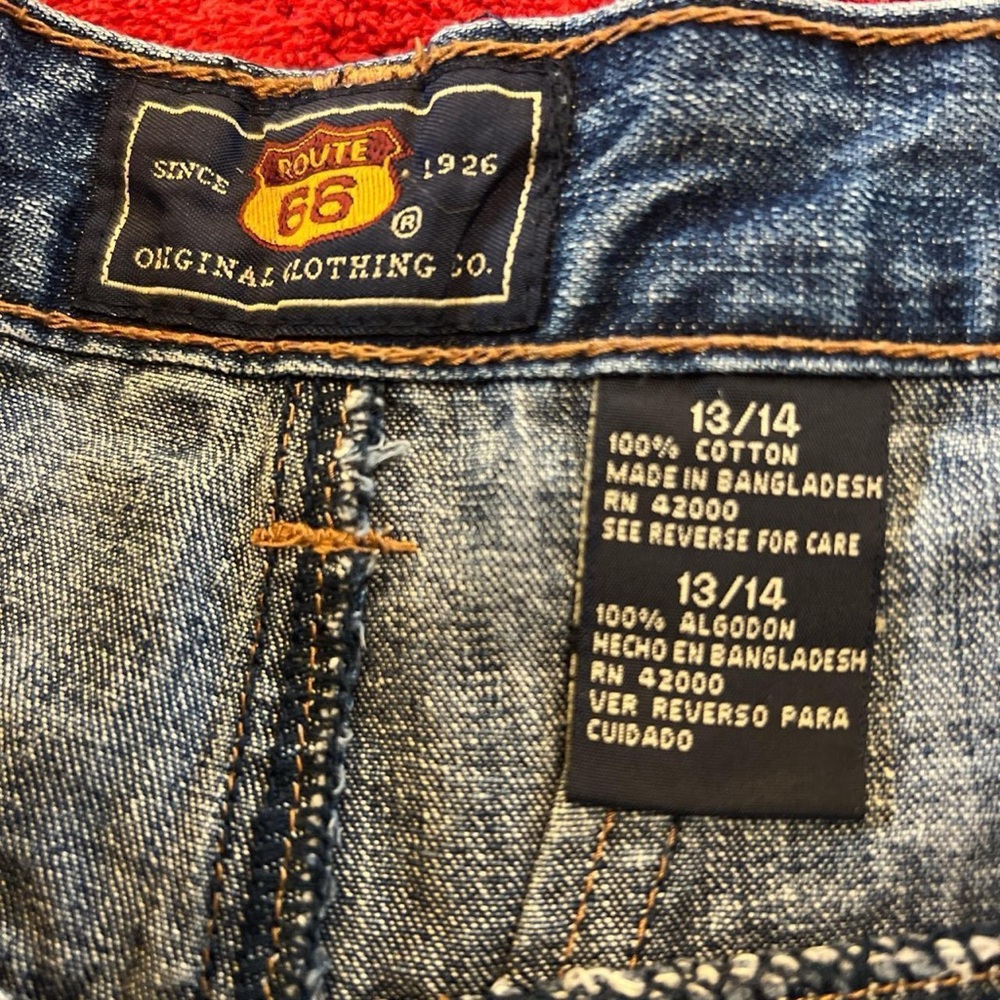 Route 66 Blue Jean Shorts High-Waisted Vintage Style - Picture 6 of 7